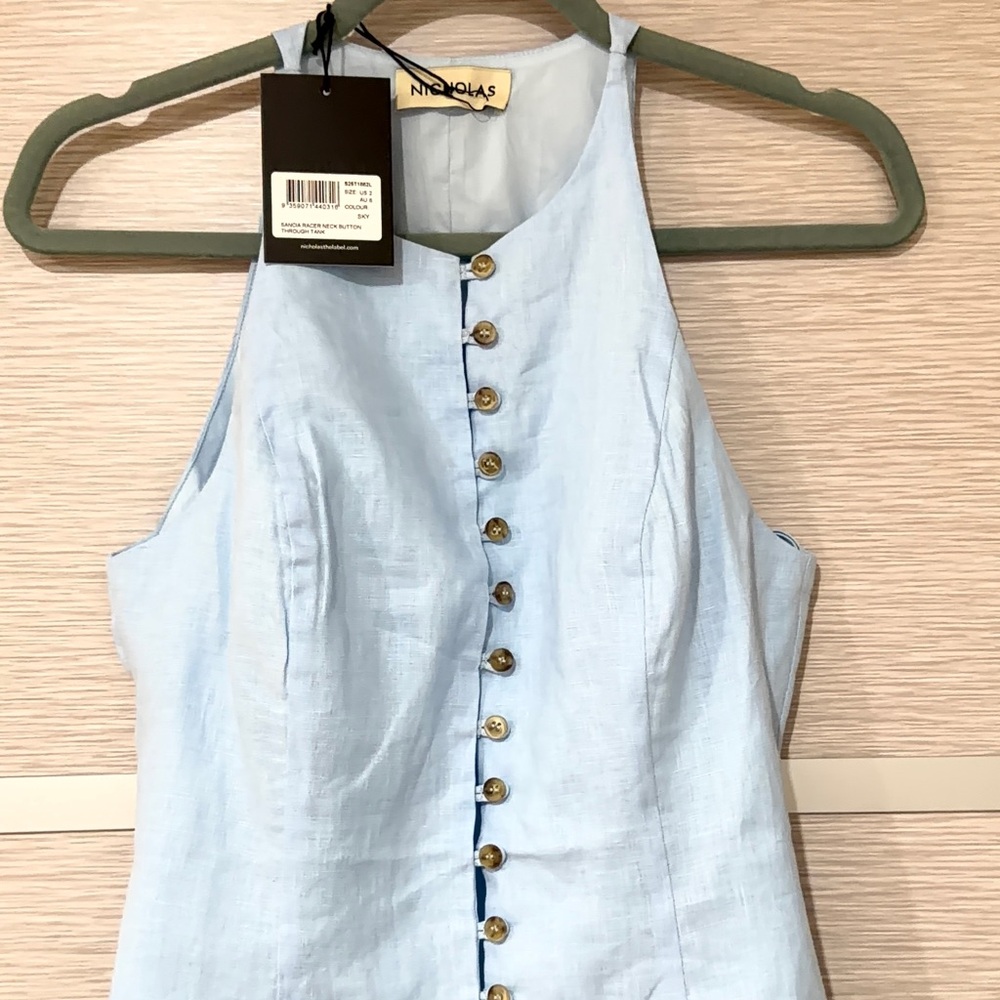 NWT NICHOLAS THE LABEL Sky Blue Sancia Top in sz. 2 - Picture 9 of 16